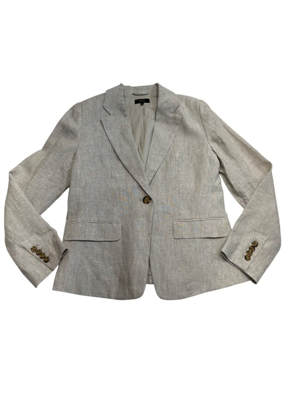 Quince 100% European Linen Structured Blazer Flax Beige Womens Sz Small Classic
